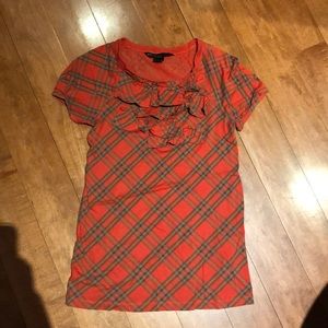 Marc by marc jacobs ruffle plaid tshirt.